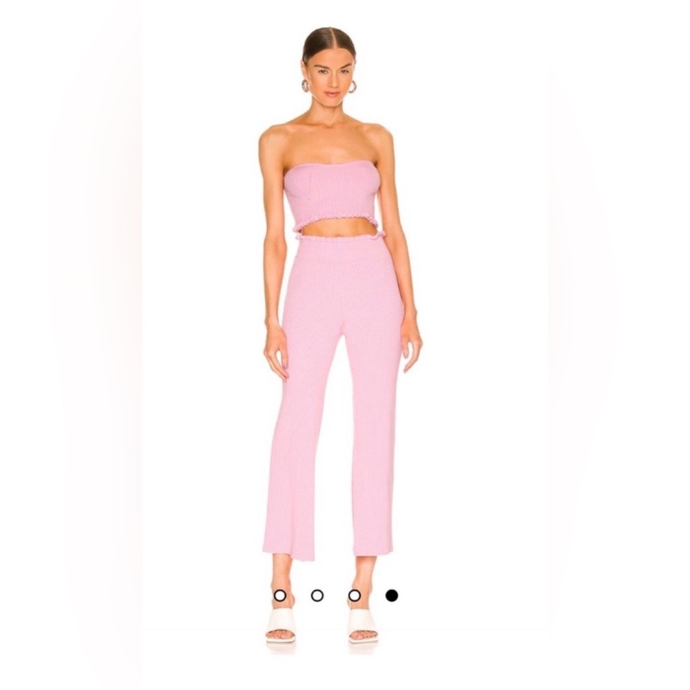MAJORELLE sweetheart ribbed shirt and pant set Size M